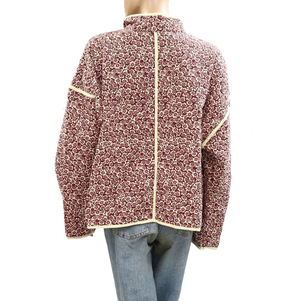 Free People Chloe Jacket Top Floral Print Quilted Dolman Long Sleeve M 285537 - Picture 3 of 6